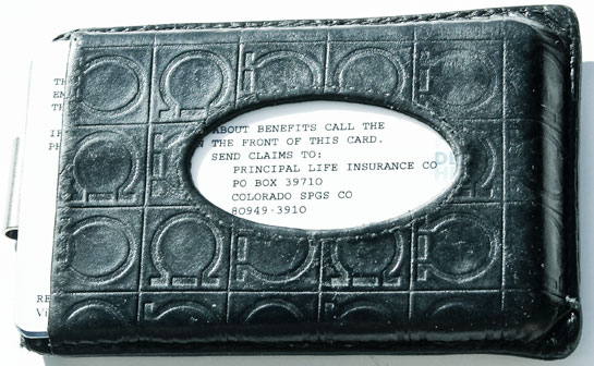 Front of wallet