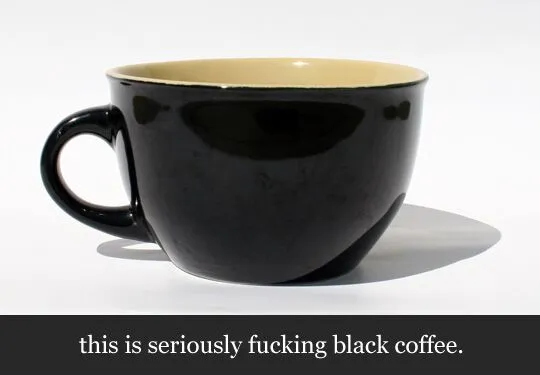 A black cup of coffee